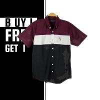 ราคา SHIRT Ralph Laurens Polo Stylish Stitches Sophisticate Shirt Stripes Light Blue and White Short Sleeve Shirt Size S 3XL Ready Stock (20550566278)