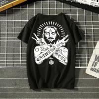 ราคา เสื้อผ้า Chrome HeartsChrome Hearts Hip Hop Country Tide Crowe Heart Couple Pharaoh Short Sleeve Men s T shirt Trendy (20457896869)