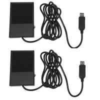 ราคา 2X USB Foot Switch Metal Foot Switch Keyboard Pedal for HID PC Computer USB Action Switch Control Key Functions (18982384115)