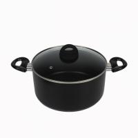 ราคา หม้อต้มพร้อมฝา NON STICK หม้อต้ม พร้อมฝาปิด หม้ออลูมิเนียม หม้อสีดำ (18959234449)
