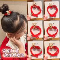 ราคา ที่รัดผมมังกรสีทองขนาดเล็กปีใหม่สำหรับเด็กเชือกรัดผมยางรัดปีใหม่สีแดง (21143956006)