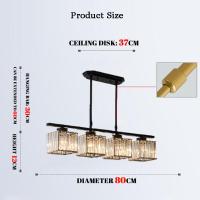 ราคา ไฟ LED แขวนโคมไฟระย้าคริสตัลสี่เหลี่ยมยุโรปง่าย4หัวไฟเพดาน3สีโคมไฟติดเพดานห้องโคมระย้าร้านอาหารโคมไฟ (20122989714)