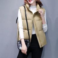 ราคา Sleeveless Puffer Jacket Women Korean Style Down Vest Solid Colors Stand Collar Short Parkas Autumn Winter Basic Waistcoat (11685045323)
