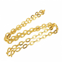 ราคา ใหม่ สร้อยคอชุบทองแท้ 24 K ลายโซ่ฝรั่งทอง น้ำหนัก 3 สลึง ความยาว 18 นิ้ว (429657047)