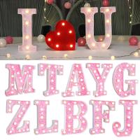 ราคา เครื่องหมายตัวอักษร Led ประกายหลอดไฟตัวอักษรแสงอุ่นสีขาวตัวอักษรสำหรับงานปาร์ตี้ไฟกลางคืนระยิบระยับพร้อมรูแขวนตกแต่งไฟ Led ที่สวยงาม (19770465148)