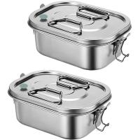 ราคา Lunch Box Stainless Steel Lunch Box Lunch Box Container with Airtight Valve Handle Kids Adult Double Wall Metal (18542162838)