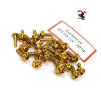 ราคา น็อตยึดชุดสีเลสทอง หัวเฟือง Wave110i CZi 2014 1ชุดมี 23ตัว น็อตชุดสีเวฟ เลสทอง หัวเฟือง สแตนเลสแท้ แบรนด์2M อะไหล่รถมอไซด์ อะไหล่แต่งมอไซด์ (3789782497)