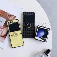 ราคา สำหรับ Samsung Galaxy Z Flip 5 Z Flip 3 Z 4 OPPO Find N3พลิก N2 OPPO Find พลิก Vivo X Flip แฟชั่นหนังลายนูนลายตารางขายึดแบบรัดเคสโทรศัพท์มือถือแบบพับ TPU (21173010990)