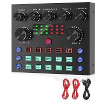 ราคา V8S Live External Sound Card Voice Changer Sound Card with Multiple Sound Effects for Live Recording Home KTV Voice Chat (20106974417)