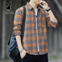 ราคา เสื้อเชิ้ต PLAYBOY Original เสื้อเชิ้ตลำลองสำหรับผู้ชาย เสื้อเชิ้ตลายสก๊อตแขนยาวฤดูใบไม้ร่วง (16127703547)