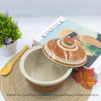ราคา ถ้วยฝาปิด 1 เซต 4 ขนาด ceramic ชุดชามฝาปิดเซรามิก ถ้วยเซรามิค ถ้วยซุป 4 7 นิ้ว ลายเถาวัลย์น้ำตาล (20730497677)