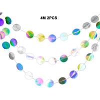 ราคา 2pcs Wedding Hanging Streamer Glitter Circle Dots Reflective Birthday Multifuction 4M Baby Shower Banner Colorful Party Decoration Long Paper Garland (19528702548)