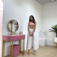 ราคา A พร้อมส่ง กางเกงขาบานตีเกล็ดหน้า ยาว35 กางเกง7ส่วน (19198546570)