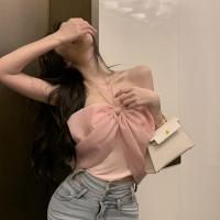 ราคา Asian Hot เสื้อสายเดี่ยวแบบโบว์สีชมพูสำหรับผู้หญิงส่วนบนคล้องคอร้อนแรงในเอเชีย (19100176898)