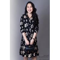 ราคา ชุดเดรส พรีเมี่ยมเดรสเชิ้ตคลาสสิคพิมพ์ลายแบรนด์เนมยอดนิยม BLUEBERRY NIGHTS ผ้าโพลีเอสเตอร์เกรดพรีเมี่ยม (17316264846)