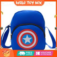 ราคา กระเป๋าสะพายไหล่ของเด็กการ์ตูนสไปเดอร์แมนกัปตันอเมริกา Dompet Koin กระเป๋าสะพายข้างกันน้ำลำลอง (21094071152)