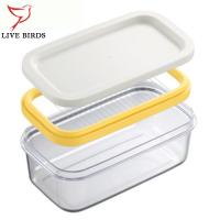 ราคา เครื่องตัดที่หั่นเนยที่มีฝาปิดสำหรับตู้เย็นจานใส่เนยกระปุกใส่เครื่องสำอางขนาดเล็กสำหรับสองแท่ง4ออนซ์เนยจานใส่เนยพลาสติก (21092639450)