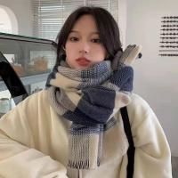 ราคา ผ้าแคชเมียร์เทียมสีเขียวผ้าพันคอลายสก็อตฤดูหนาวของผู้หญิงรู้สึกขั้นสูงผ้าพันคอ2023ผ้าคลุมไหล่ที่อบอุ่นอเนกประสงค์ของ Trendchuyanfang333 (20779346247)