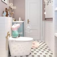 ราคา Spot parcel post Nordic R Black and White Tile Bathroom Tile Bathroom Toilet Wall Tile Balcony Art Mosaic Floor Tile Non Slip (20552241320)