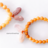 ราคา PIXIU หยกสีน้ำผึ้ง ประดับปี่เซ๊ยะคู่ หยกพม่าแท้ เลือกขนาดเม็ดหินได้ 8 10 มม ปี่เซ๊ยะหยก by siamonlineshop (20811504260)