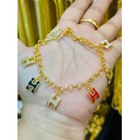 ราคา ข้อมือทอง ห้อยจี้ลงยา ระย้า สวยยย ปรับไซต์ได้ (20348380908)