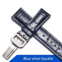 ราคา สายนาฬิกาหนังวัวอิตาลียาว20มม 22มม สายนาฬิกาข้อมือหนังหัวเข็มขัดพับได้สายนาฬิกาเหมาะสำหรับ IWC Agugieser Series (10579010084)