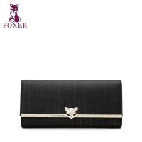 ราคา FOXER กระเป๋าสตางค์ผู้หญิงกระเป๋าสตางค์หนังวัวยาวกระเป๋าของผู้หญิงความจุขนาดใหญ่กระดุมจิ้งจอกกระเป๋าถือ (19480821005)