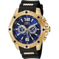 ราคา Invicta Mens I Force 50mm Gold Tone Stainless Steel Chronograph Quartz Watch Black Silicone Band Gold Model 19659 (16153949604)