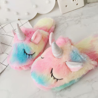 ราคา Unicorn Plush Ladies Children Adult Kid Indoor Warm Cotton Slippers Girls Boys Slippers Fluffy Plush (19899450608)