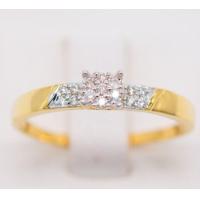 ราคา Happy Jewelry แหวนเพชรของแท้ แหวนเพชรกระจุก รวมกันดูเป็นแหวนชู ดูวิบวับ มีบ่าข้าง สวยงาม ทองแท้ 9k 37 5 ขายได้ จำนำได้ ME646 (16911709903)