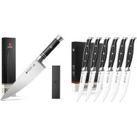 ราคา LZD BRODARK มีดสเต็ก มีดเชฟมีดสเต็กชุด6มีดเชฟพร้อมปลอก (21042591210)