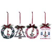 ราคา 4Pack Christmas Ornaments Wood Christmas Hanging Decorations for Christmas Party Decor Party Supplies (20424626319)