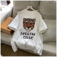 ราคา 280G เสื้อยืดแขนสั้น พิมพ์ลายการ์ตูนหัวเสือ แฟชั่นสไตล์เกาหลี (20221917700)