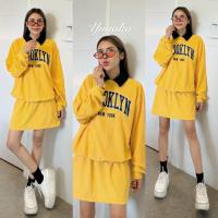 ราคา เซทเสื้อคอกลมแต่งปก ทรงแขนยาวสไตล์ sweater มาพร้อมกับกระโปรงสั้นทรงสอบ ชุดเซต ชุดเซ็ท Yunaka (21069451300)