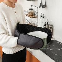 ราคา ถุงมือป้องกันน้ำร้อนลวกผ้าฝ้ายชิ้นเดียวสำหรับอบในเตาไมโครเวฟฉนวนกันความร้อนชิ้นเดียวแผ่นรองหม้อที่จับถุงมือหนาสองหัว (19614427069)