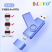 ราคา New OTG USB Flash Drive 3 in 1 USB3 0 Type C Micro USB Pen Drive 256GB 128GB 64GB 32GB USB Stick Pendrives (19779569747)