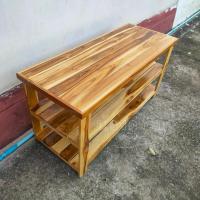 ราคา พร้อมจัดส่ง DR ชั้นวางของ ชั้นวางทีวีงานไม้สักแท้ ขนาด 100 40 สูง 50 ซม ชั้นวางหนังสือ สีเคลือบเงาใส (19722242942)