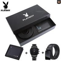 ราคา Playboy กระเป๋าสตางค์ผู้ชายใหม่อัพเกรดชุดสูททางการเข็มขัดหนังสำหรับเดรสเข็มขัดหนุ่มชุดของขวัญผู้ชายโฟมหลากหลายสไตล์ให้เลือกจาก9339 (20299798718)