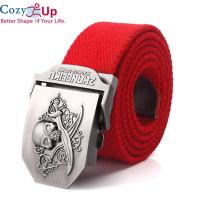 ราคา Cozy 115ซม 3 8ซม เข็มขัดผ้าแคนวาสกระโหลกศรีษะโจรสลัดหัวเข็มขัดอัลลอยผู้ชายทหารเข็มขัดเข็มขัดทหารสำหรับผู้ชายคุณภาพดีที่สุดสายเอี๊ยมผู้ชายสีเขียวทหาร (4357784311)