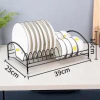 ราคา Ecoky Black Dish Rack with Drip Tray Kitchen Cutlery Storage Basket Dish Drainer Rack with Holder Storage for Kitchen Organizer Rack (19376642018)