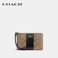 ราคา COACH กระเป๋าคล้องมือขนาดเล็กรุ่น Corner Zip Wristlet In Signature Canvas สีครีม 58035 IMCBI (20815192968)