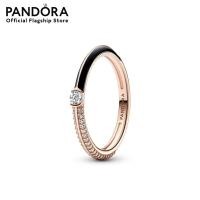 ราคา Pandora Rose 14k Rose gold plated ring with clear cubic zirconia and black enamel เครื่องประดับ แหวน แหวนโรสโกลด์ สีโรสโกลด์ แหวนสีโรสโกลด์ แหวนแพนดอร่า แพนดอร่า (17249845192)