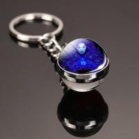 ราคา 12ราศีพวงกุญแจราศีกุมภ์ราศีมีนราศีเมษราศีพฤษราศีเมถุนมะเร็ง Leo Virgo Libra กลุ่มดาวแมงป่องลูกบอลแก้วพวงกุญแจ (20816388323)