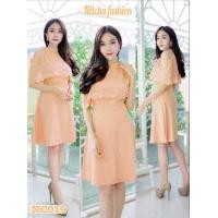 ราคา เดรสออกงาน ทำงาน แต่งลูกไม้ โชว์ไหล่ รุ่น NC019 (1086658807)