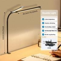 ราคา CHENBEN โคมไฟตั้งโต๊ะ LED ปรับแสงได้3สีโคมไฟโต๊ะอ่านหนังสือปลั๊กคลิป USB พับได้หัวคู่แขน24วัตต์สก์ท็อปไฟอ่านหนังสือป้องกันดวงตาสำหรับนักเรียนห้องเรียนสำนักงานห้องนอน (20671984651)