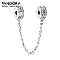 ราคา Pandora logo silver safety chain with clear cubic zirconia and silicone เครื่องประดับ เซฟตี้ชาร์ม ชาร์มสีเงิน สีเงิน ชาร์มเงิน เงิน ชาร์มสร้อยข้อมือ ชาร์มแพนดอร่า แพนดอร่า (15953951179)
