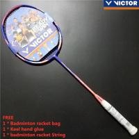 ราคา Victor Jetspeed Js12F ไม้แบดมินตันทำในไต้หวัน Bahan คาร์บอนเต็มรูปแบบ Dengan Grip Dan Senar (17941749245)