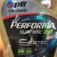 ราคา PTT Performa Synthetic Eco Car 0W 20 API SP ขนาด 3 ลิตร แถมฟรี 1 ลิตร น้ำมันเครื่องสังเคราะห์ 100 สำหรับรถยนต์อีโคคาร์ เครื่องยนต์เบนซิน (4618394804)