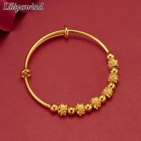 ราคา LILIYAWIND สร้อยข้อมือเทอร์คอยซ์แบบกดประดับลูกปัดทองแดงลายดอกไม้สำหรับผู้หญิง (20878141561)