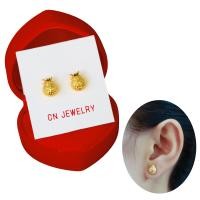 ราคา B75 ชาแนลทองพ่นทราย ต่างหู ตุ้มหู ต่างหูหุ้มทอง ต่างหูทอง (20891287858)
